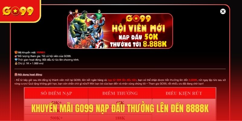 Khuyến Mãi GO99 - Thưởng Siêu Khủng, Không Lo Cạn Vốn
