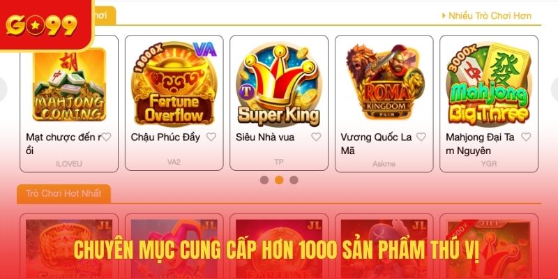 Nổ Hũ GO99 - Thế Giới Slot Với 1000+ Sản Phẩm Chất Lượng