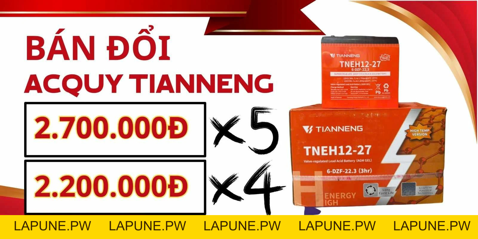 Bộ 5 Ắc Quy TAILG 23Ah Thay Tại Nhà Miễn Phí 100% - Xe điện Vivu
