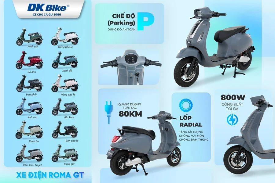 Xe Máy Điện DK Bike Roma GT New 2026 - Xe điện Vivu