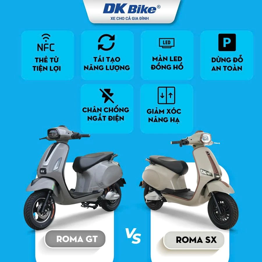 Xe Máy Điện DK Bike Roma GT New 2026 - Xe điện Vivu