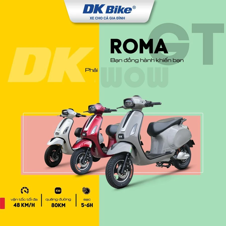 Xe Máy Điện DK Bike Roma GT New 2026 - Xe điện Vivu
