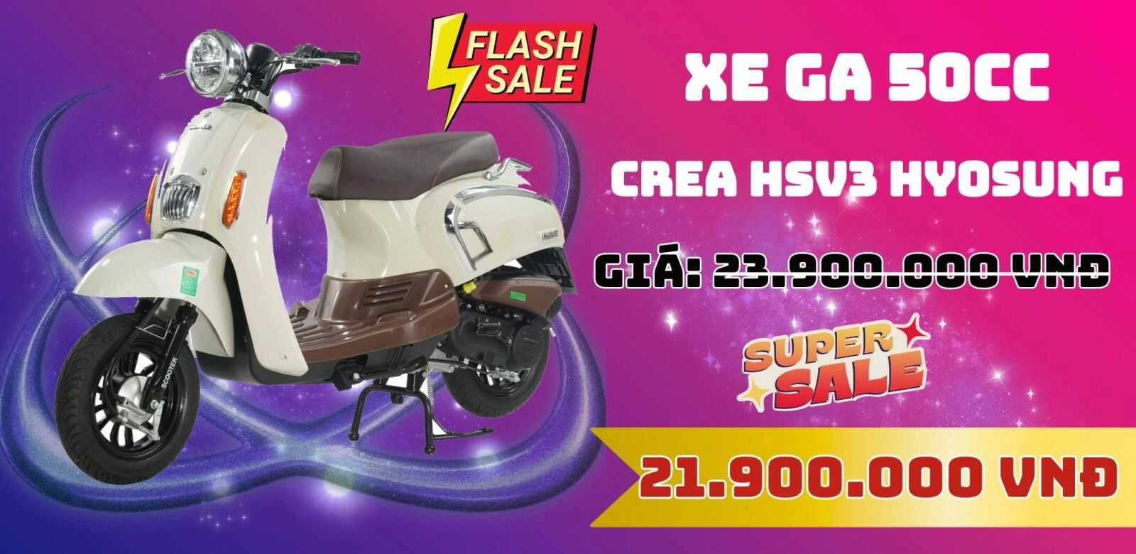 Xe Ga 50cc Crea HSV3 Hyosung Chất Lượng Cao - Xe điện Vivu