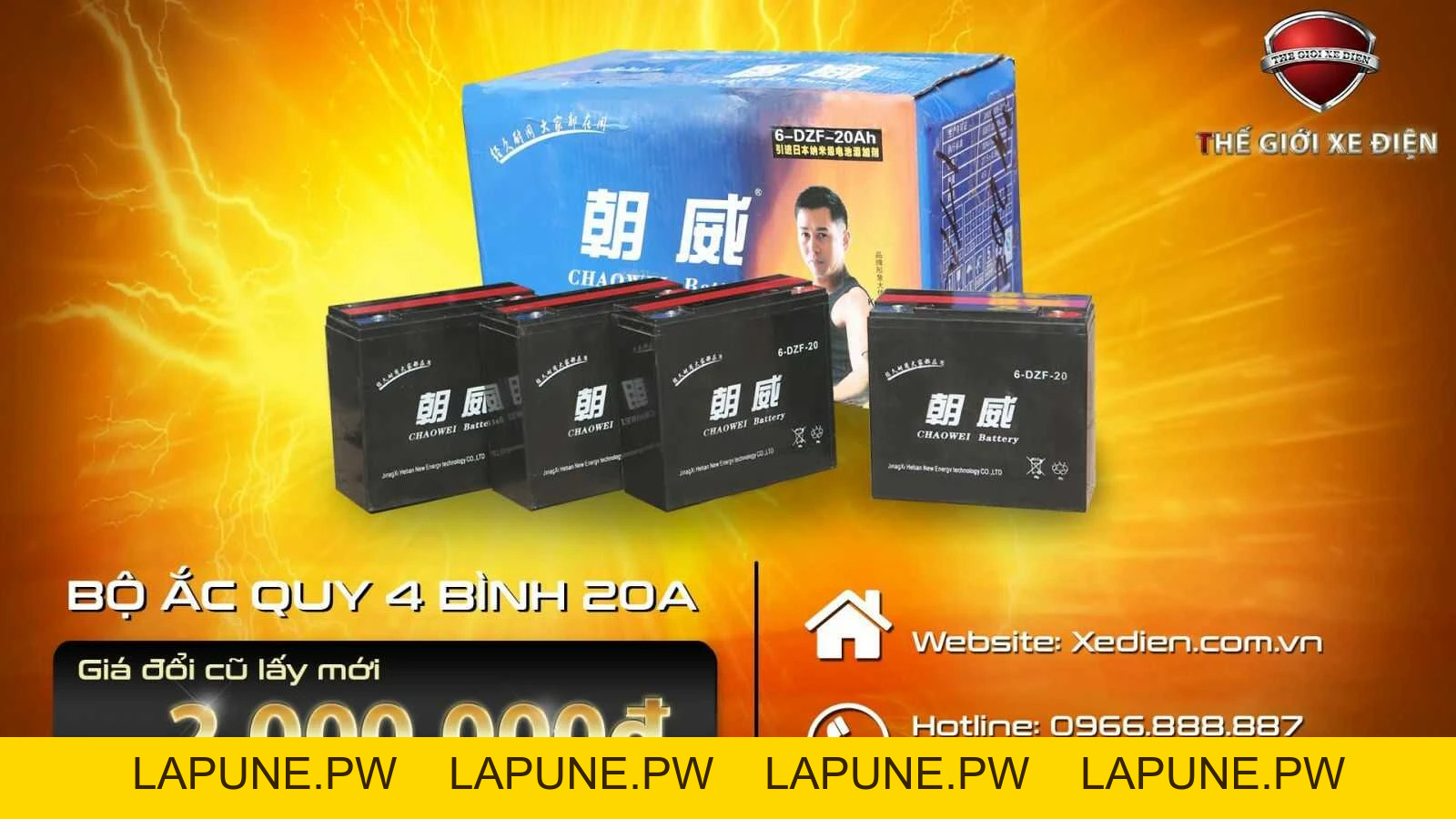 Bộ 4 Bình Ắc Quy Xe Điện 20Ah Thay tại nhà miễn phí 100% - Xe điện Vivu