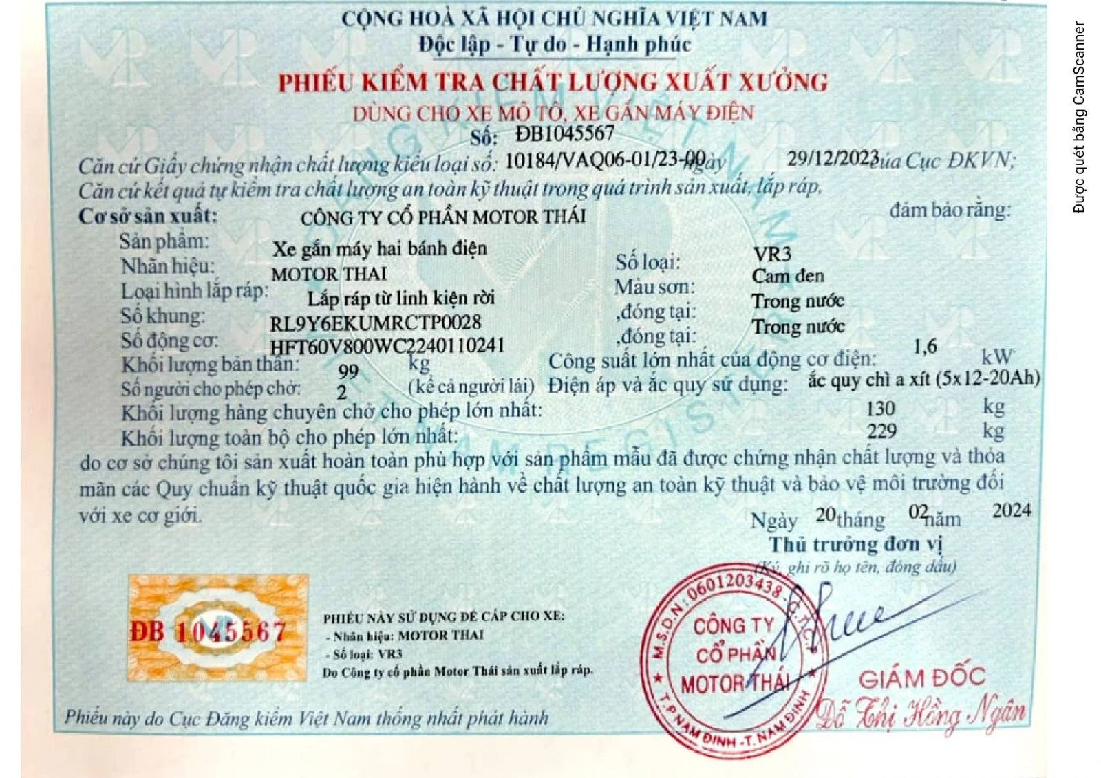 Xe Máy Điện Motor Thái VR3 - Xe điện Vivu