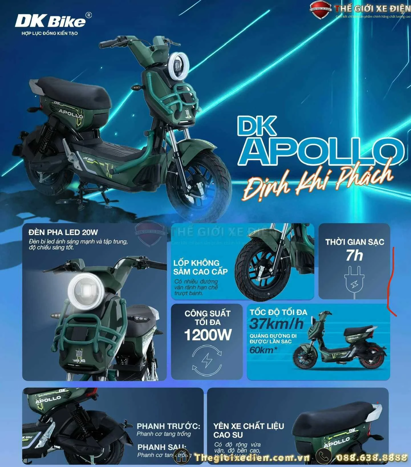 Xe Đạp Điện DK Apollo Đủ Giấy Tờ - Xe điện Vivu