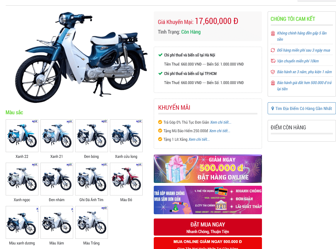 Xe Máy 50cc Cub S Motor Thái Đời Mới - Xe điện Vivu