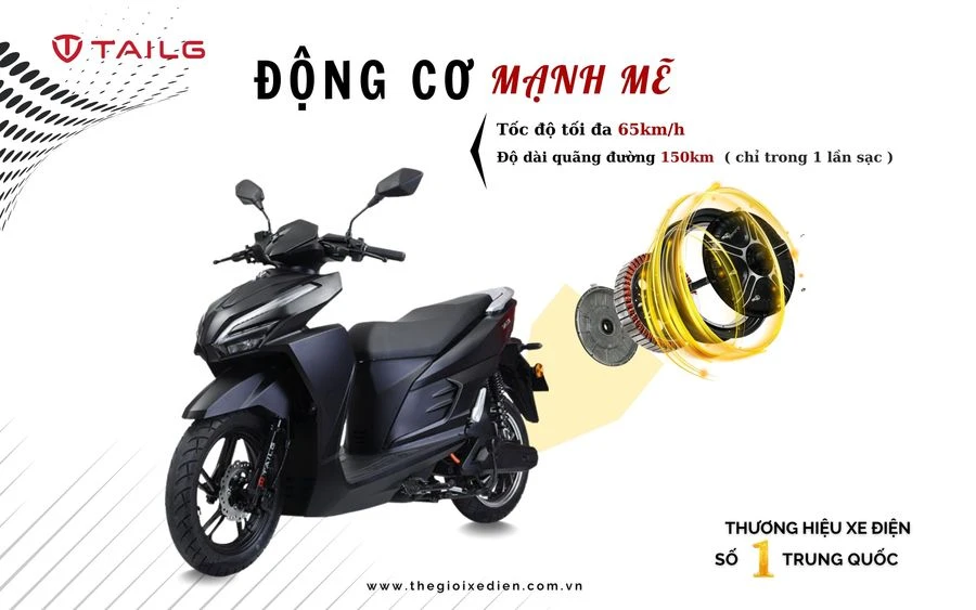 Xe Máy Điện Tailg T71 Vario 8 Acquy 23A 150km/1 lần sạc - Xe điện Vivu