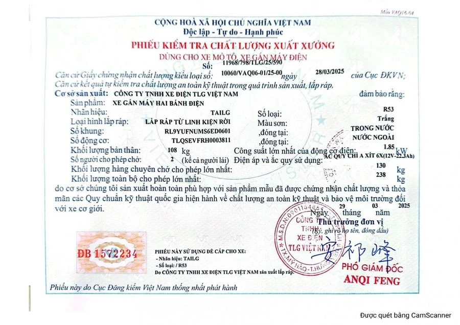Xe Máy Điện Tailg Venus R53 6 Ắc Quy 23A 100km/1 Lần Sạc - Xe điện Vivu